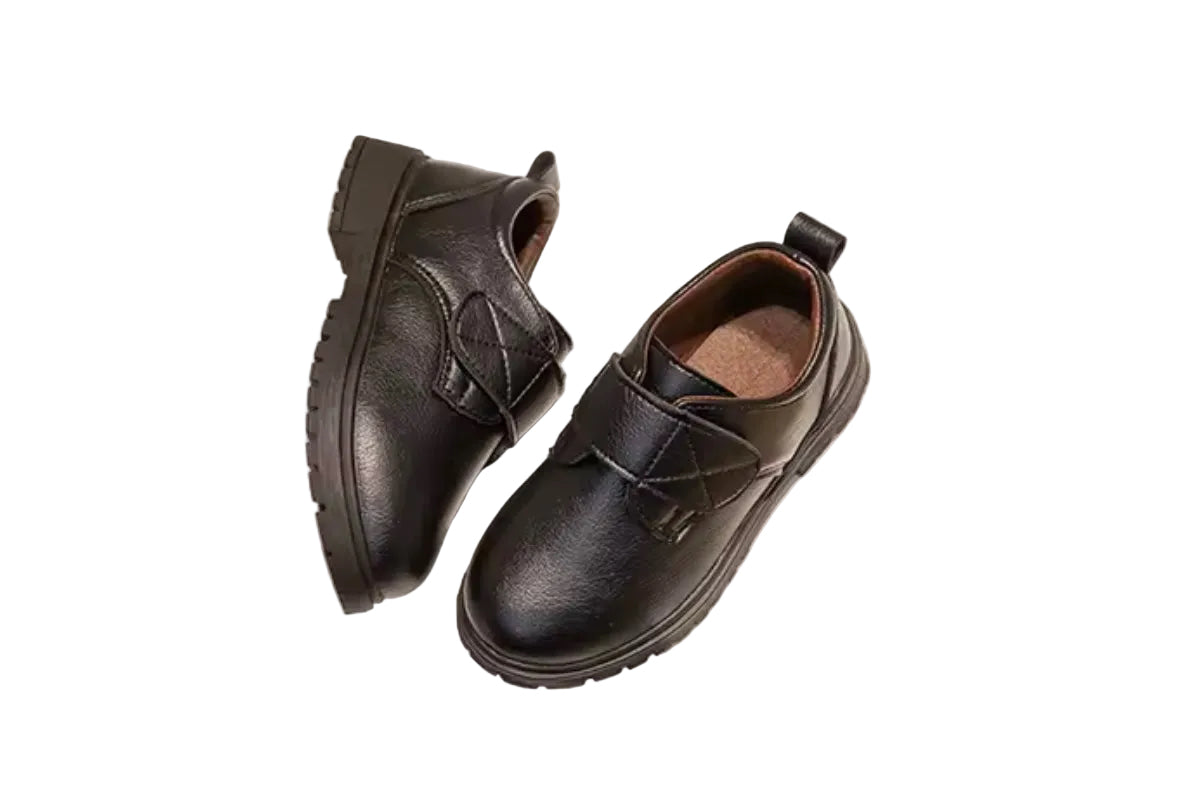 Kids Boys Leather Velcro Strap School Shoes. EU Size 25-38