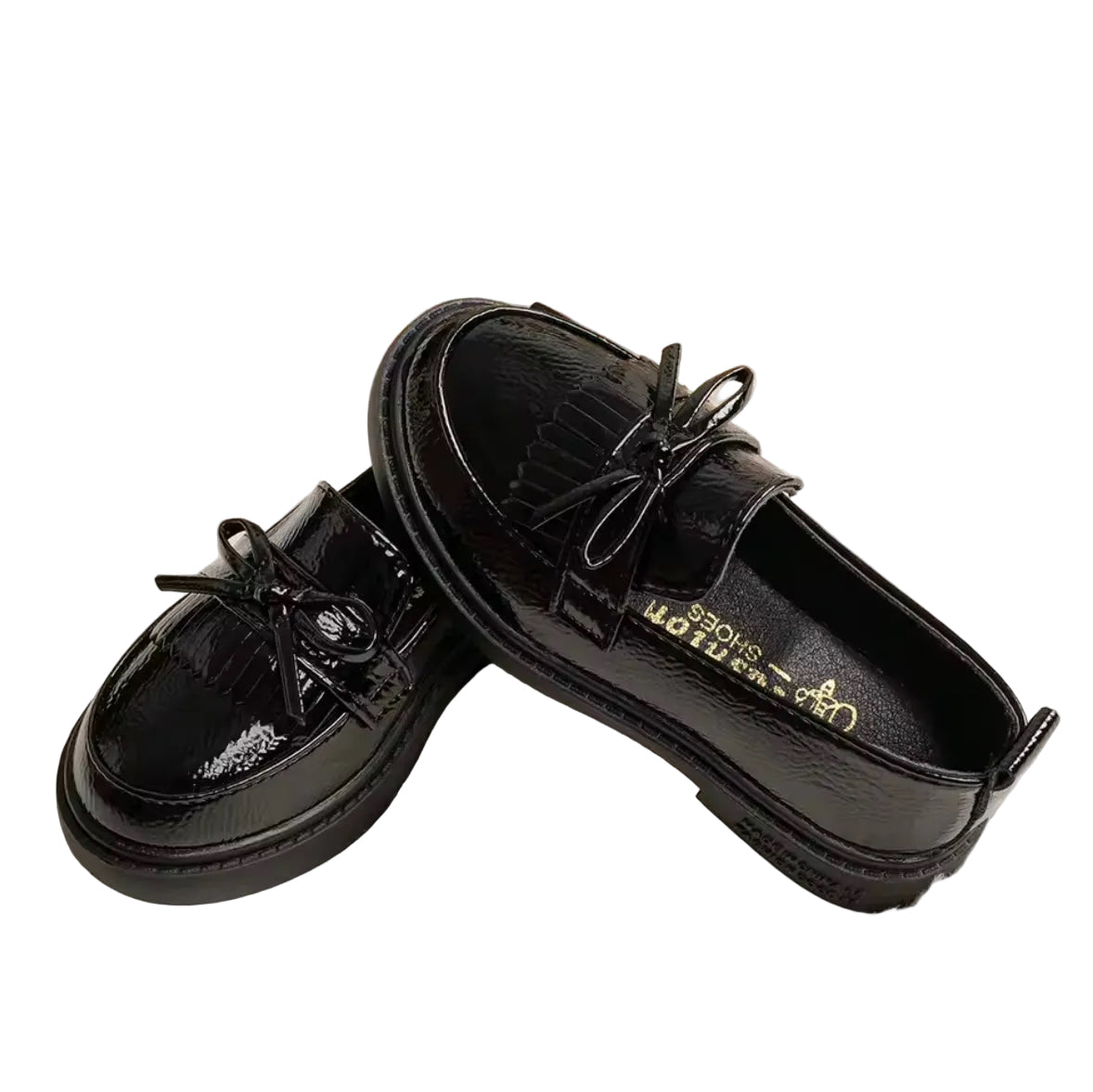 Kids Girls Black Patent Loafer School Shoes. Uk infant size  9-junior size 2