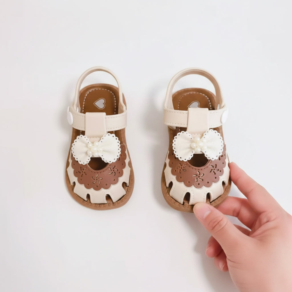 Baby Toddler Anti-Slip Bow Strap Sandals. 2 Colours EU16-25