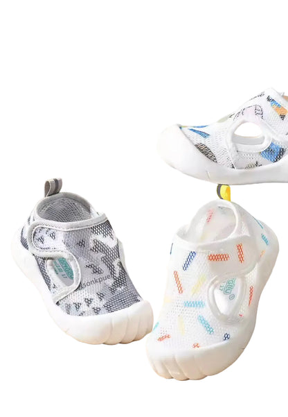 Kids Mesh Velcro Strap Anti-Slip Shoes. 4 Colours EU14-21