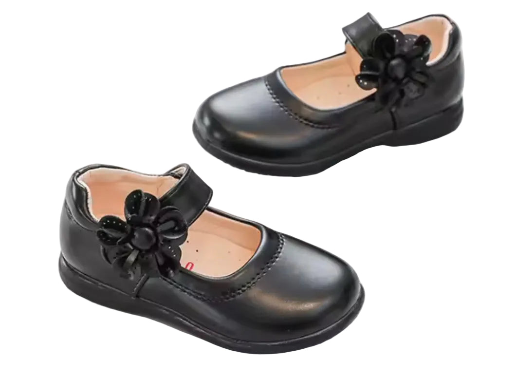 Kids Girls Bowknot Velcro Strap School Shoes. EU Size 26-38