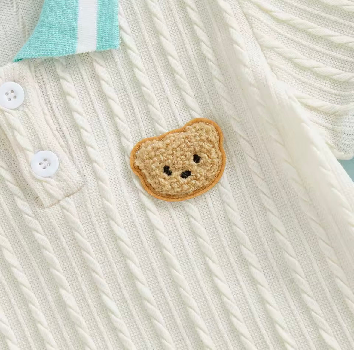 Kids Boys Cable Knit Collared Top & Shorts Set. 2 Colours 6M-4Y.