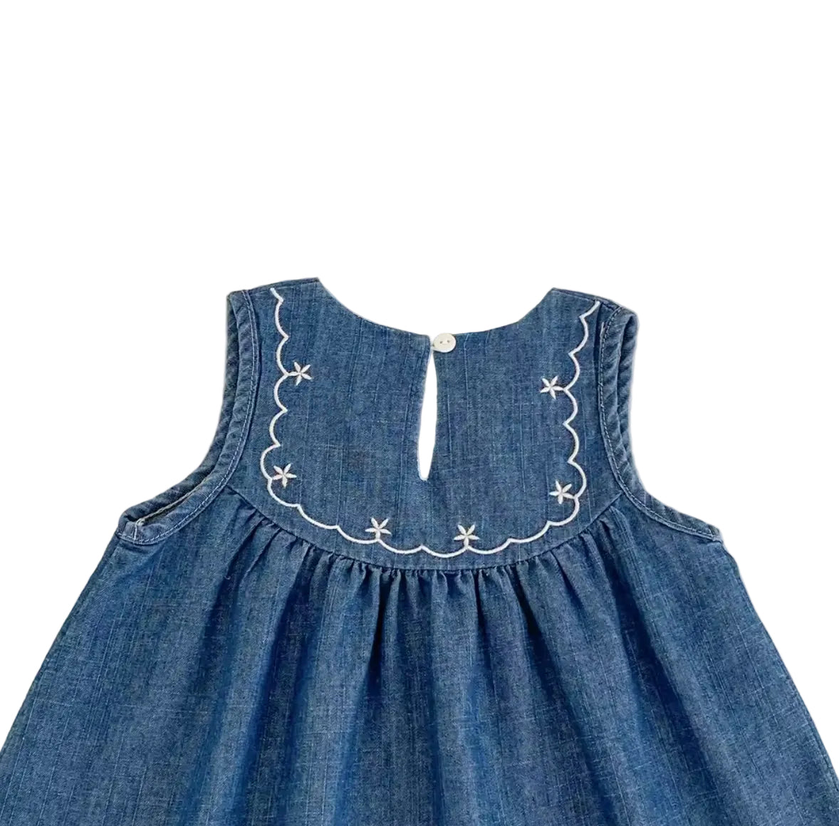 Kids Girls Lightweight Sleeveless Embroidered Summer Dress. 2-6Y