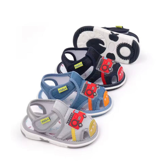 Baby Toddler Boys Fire Truck Velcro Strap Sandals. 3 Colours EU19-24