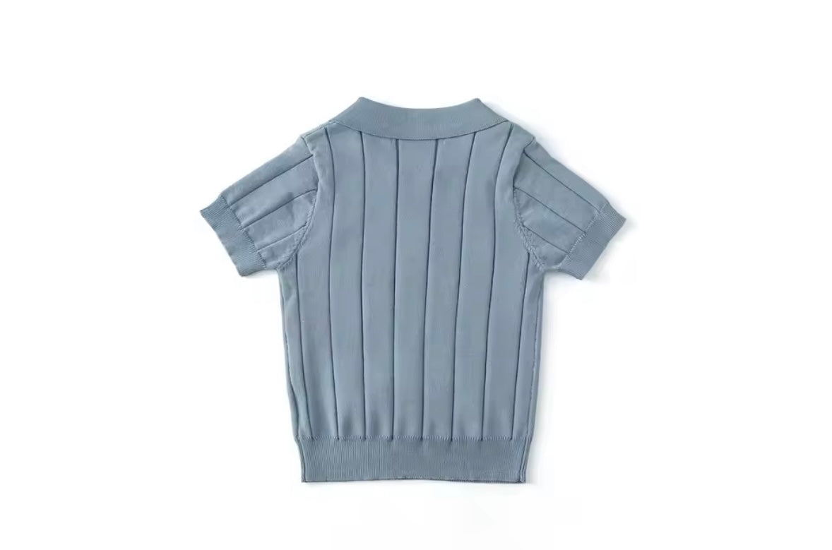 Kids Boys Short Sleeve Knit Polo Shirt. 3 Colours 12M-8Y