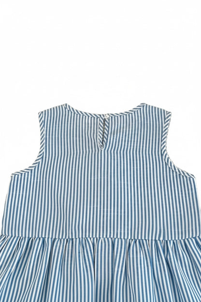 Kids Girls Pinstripe Sleeveless Bowknot Top & Wide Leg Trousers. 2 Colours 3-7Y