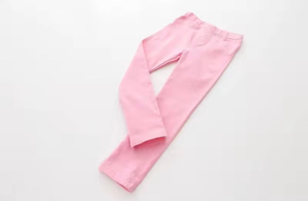 Kids, Girls Stretch Candy Colour Jeggings. 8 Colours 2-11Y