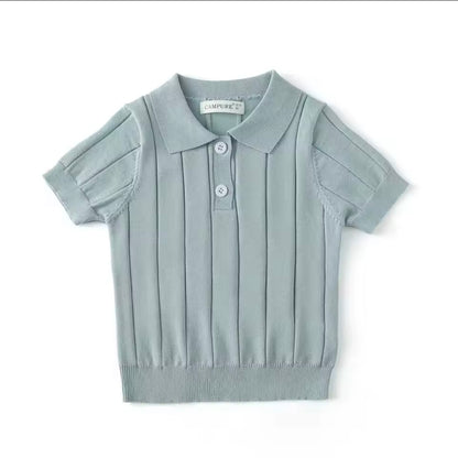 Kids Boys Short Sleeve Knit Polo Shirt. 3 Colours 12M-8Y