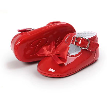 Baby Toddler Girls Patent Bowknot Buckle Strap Shoes. 5 Colours 0M-18M