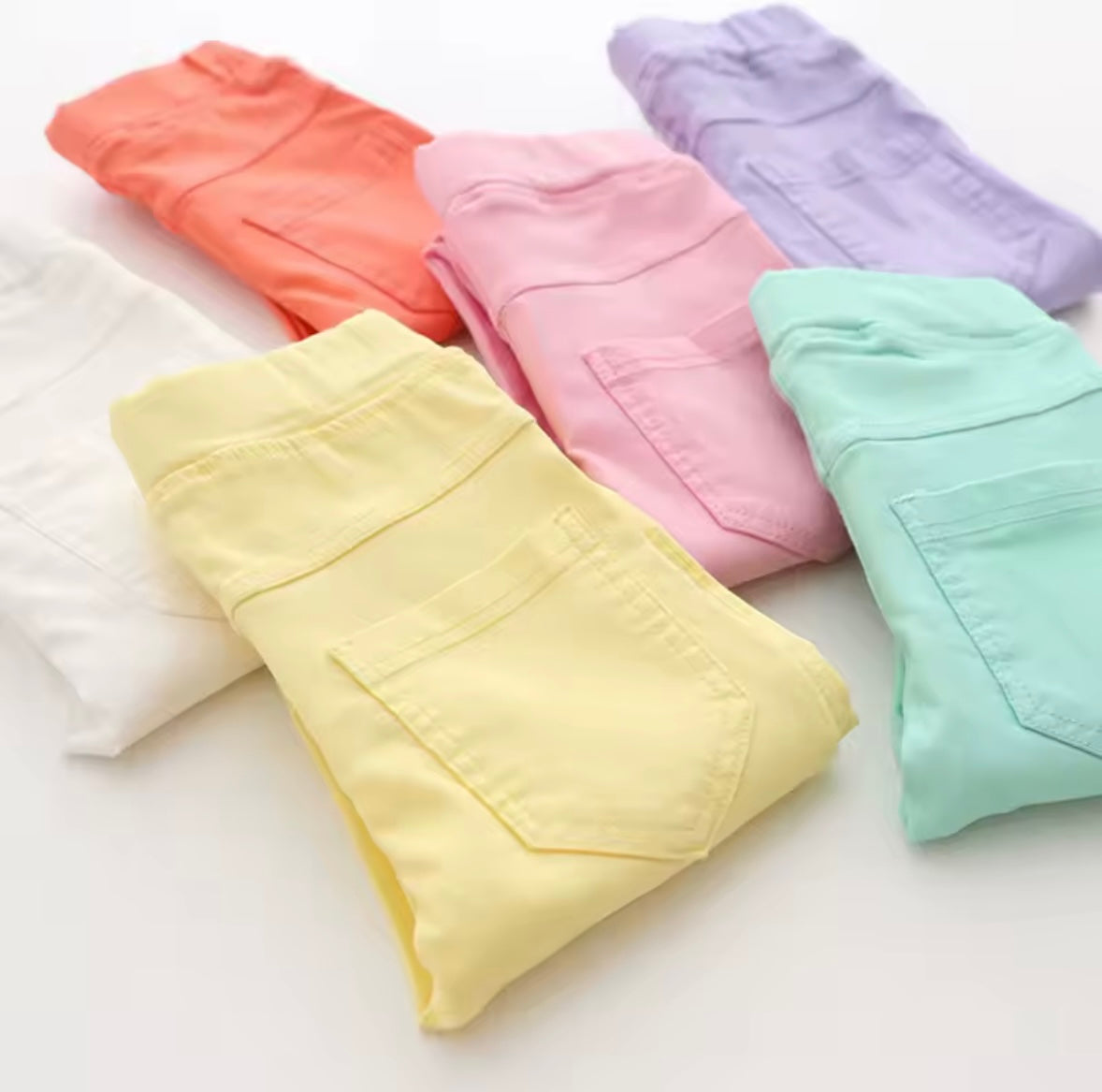Kids, Girls Stretch Candy Colour Jeggings. 8 Colours 2-11Y