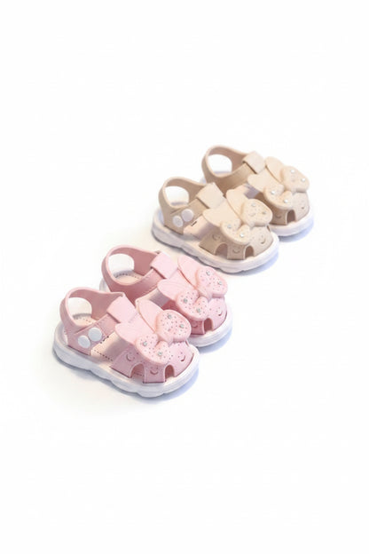 Baby Toddler Lightweight Bunny Bow Sandals. 2 Colours EU16-25