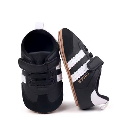 Baby Toddler Soft Velcro Strap Sneakers with Rubber Sole. 3 Colours 0-18M