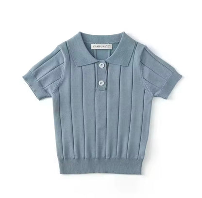 Kids Boys Short Sleeve Knit Polo Shirt. 3 Colours 12M-8Y