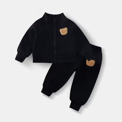Kids Unisex Casual Zipper & Matching Pants Set. 5 Colours 18M-6Y