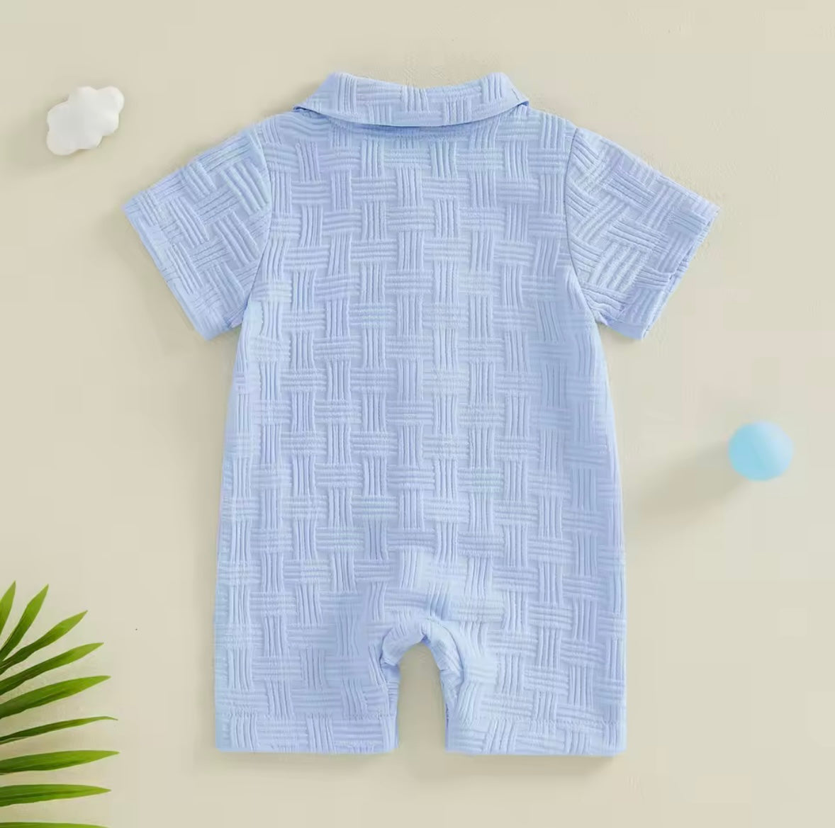 Baby Toddler Boys Lapel Button Front Romper. 4 Colours 3-18M