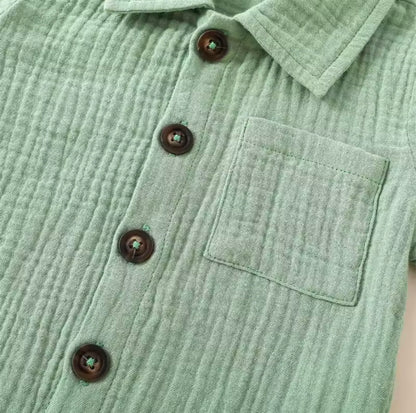 Baby Toddler Boys Muslin Shirt & Shorts Set. 6 Colours 0M-3Y