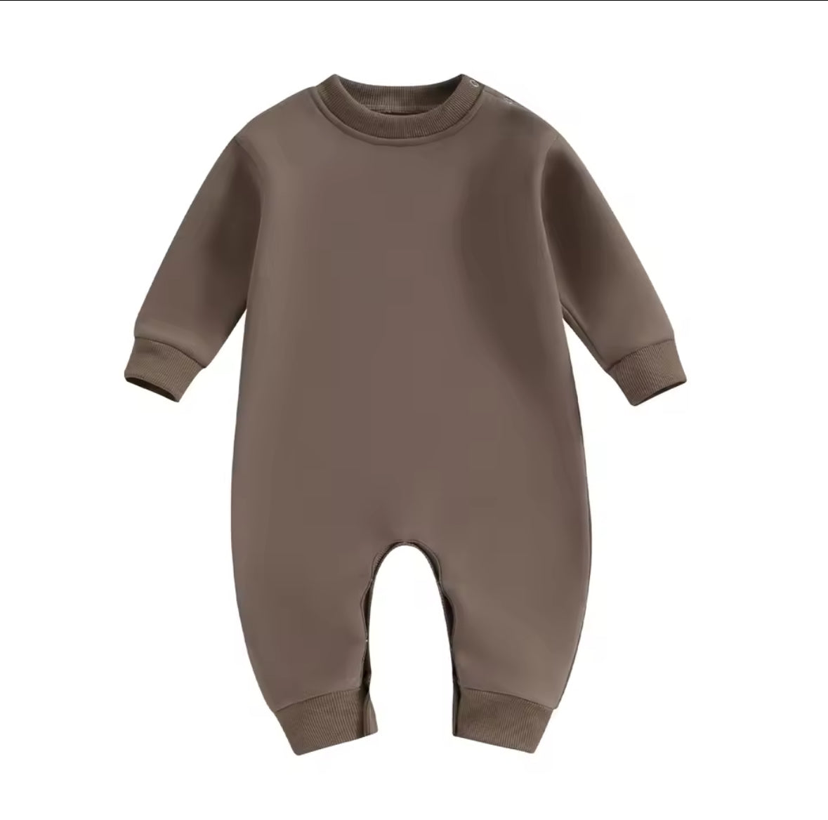 Brown baby onesie on a white background