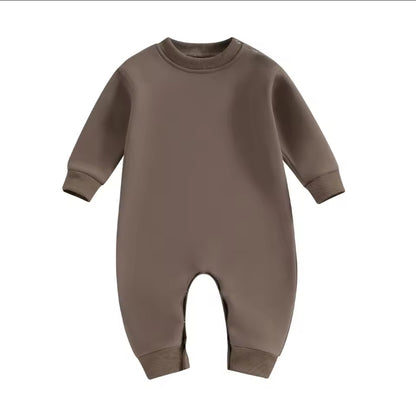 Brown baby onesie on a white background