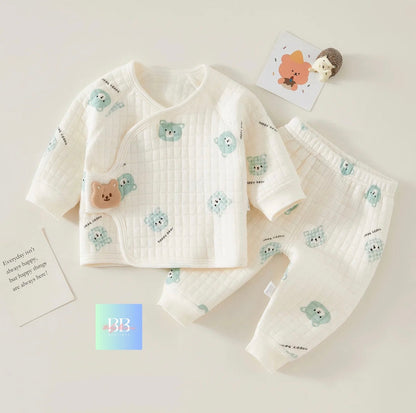 Baby/Toddler Pyjama Sets with Cartoon Bear print. 6 variations, Newborn-6M.