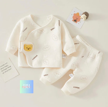 Baby/Toddler Pyjama Sets with Cartoon Bear print. 6 variations, Newborn-6M.