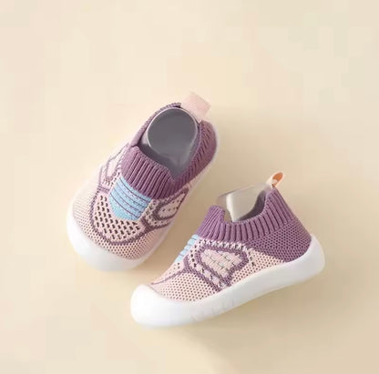 Baby Toddler Soft Slip On Mesh Sock Shoes. 5 Colours 0M-4Y