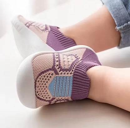 Baby Toddler Soft Slip On Mesh Sock Shoes. 5 Colours 0M-4Y