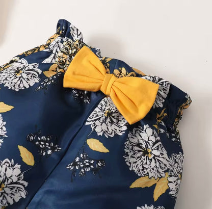 Baby Toddler Romper Floral Shorts & Floral Headband. 0-18M