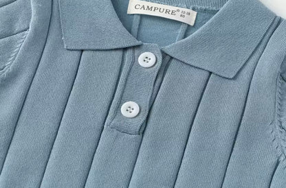 Kids Boys Short Sleeve Knit Polo Shirt. 3 Colours 12M-8Y