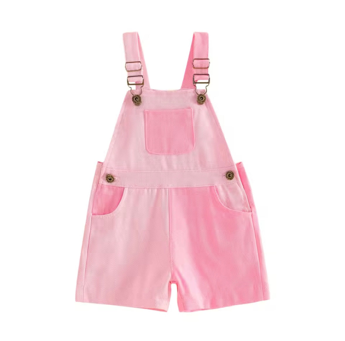 Kids Unisex Patchwork Dungaree Shorts. 6 Colours 12M-4Y