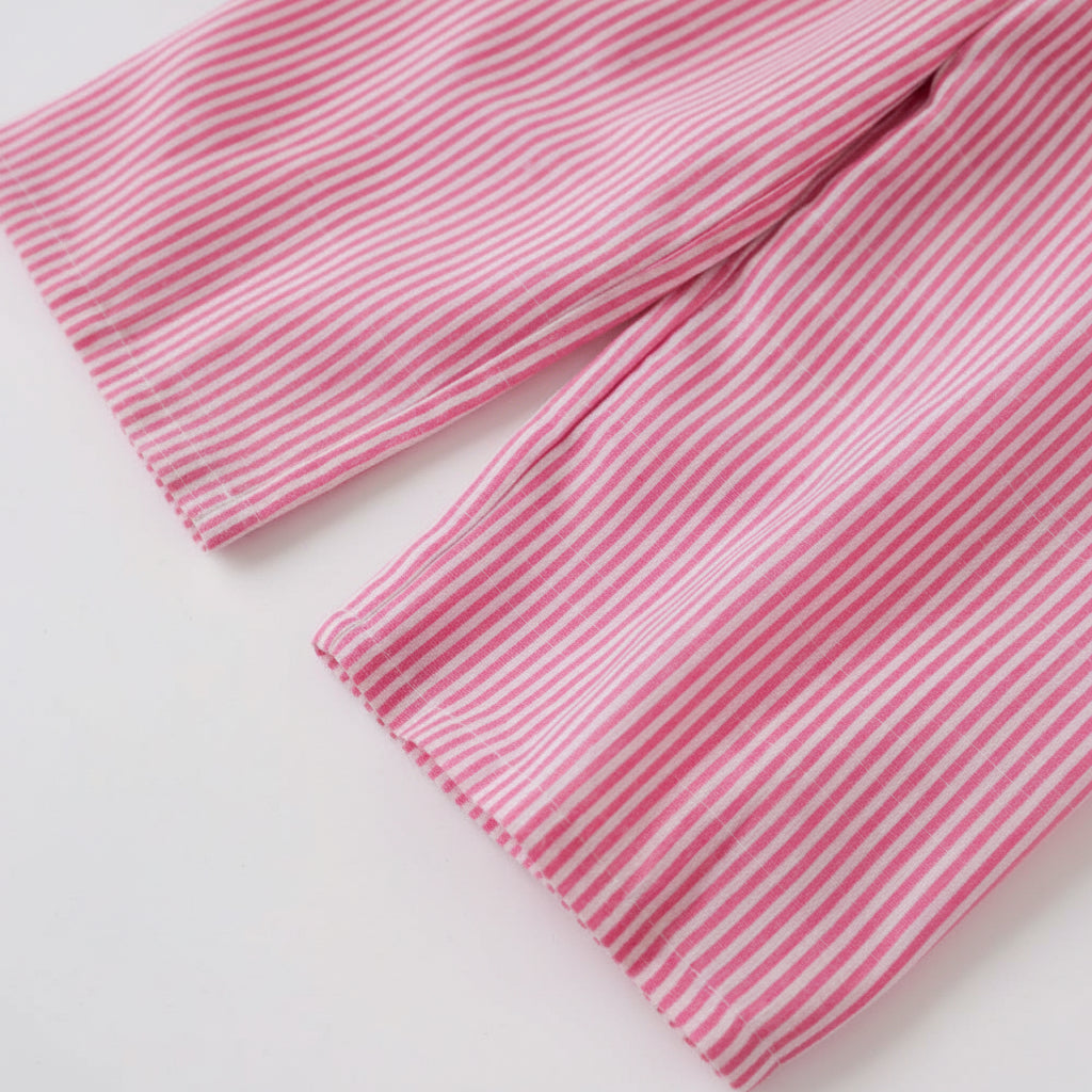 Kids Girls Pinstripe Sleeveless Bowknot Top & Wide Leg Trousers. 2 Colours 3-7Y