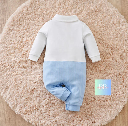 Baby/Toddler Long Sleeve Dress Romper with Bow Tie. 0-12M.