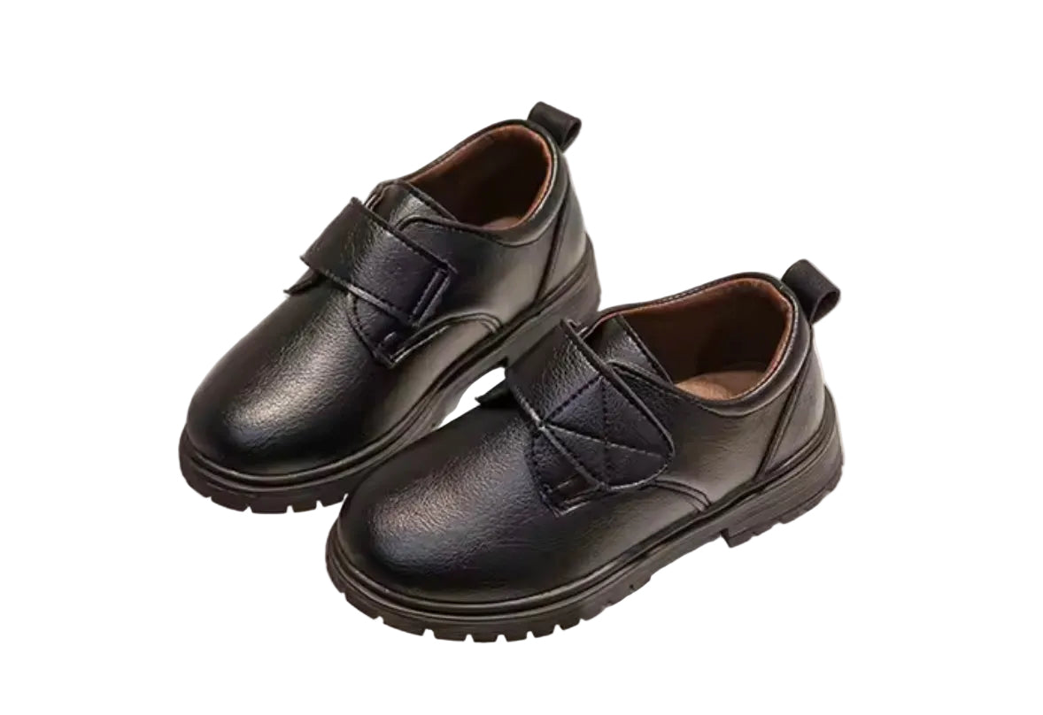 Kids Boys Leather Velcro Strap School Shoes. EU Size 25-38
