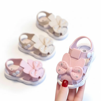 Baby Toddler Lightweight Bunny Bow Sandals. 2 Colours EU16-25