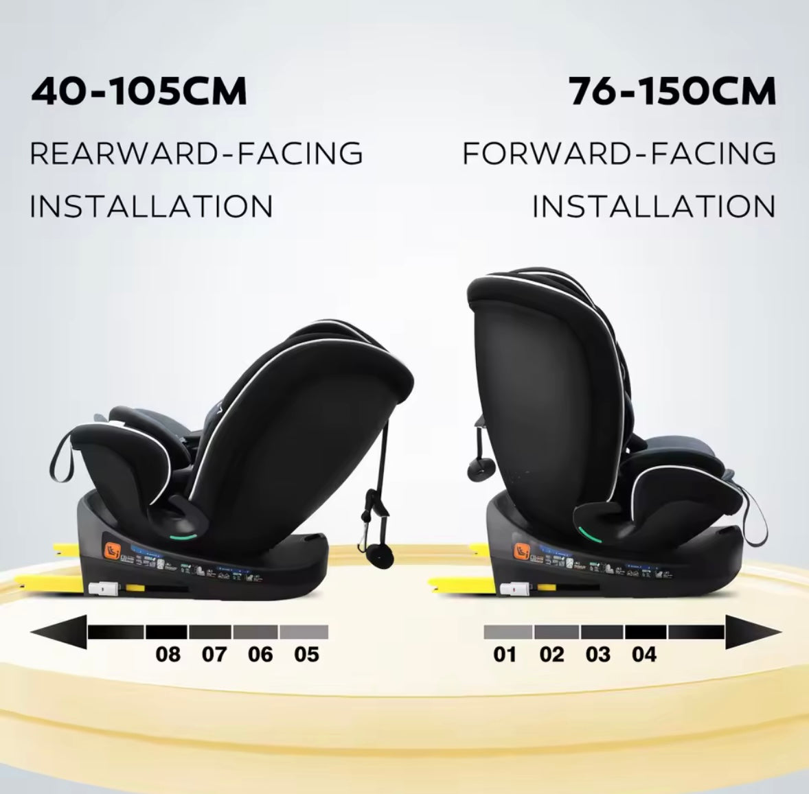 Kids Reecle I-Size 360 Swivel ISOFIX Car Seat. 0-12Y 3 Colours Available