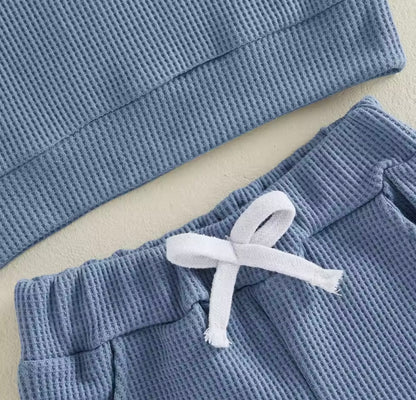 Kids Boys Half Zip Lapel Collar T-shirt & Matching Shorts Set. 2 Colours 6M-4Y