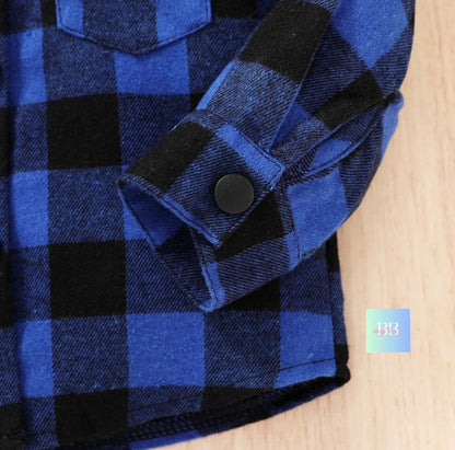 Boys Check Shirt, Long Sleeve with Hood. 18-24 Months