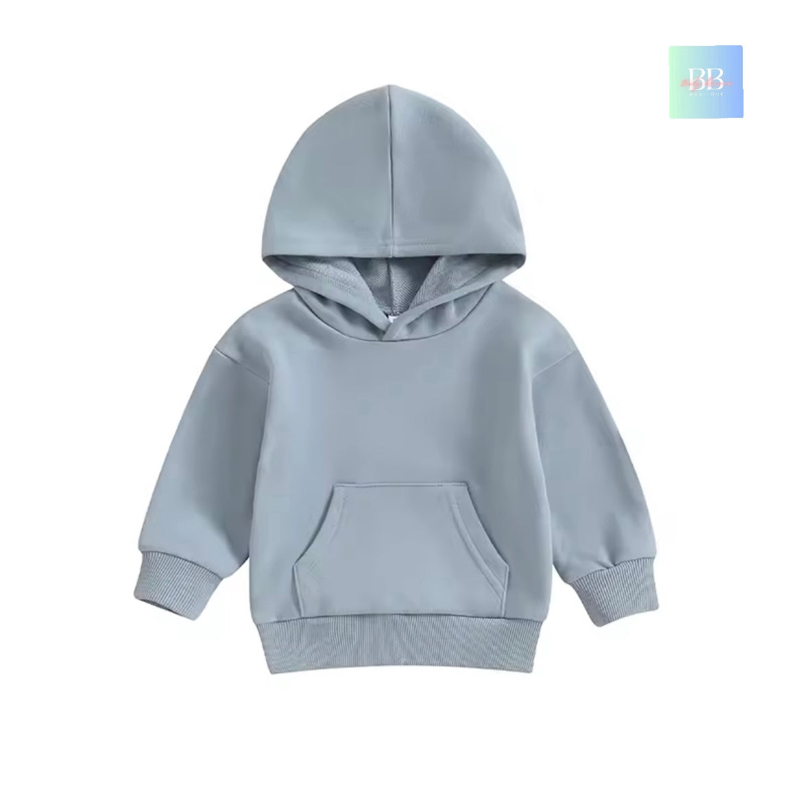 Light blue hoodie on a white background