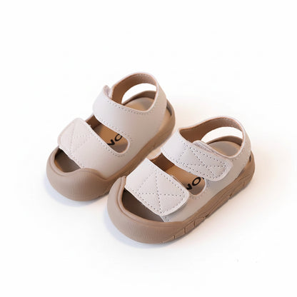 Kids Unisex Chunky Soft PU Leather Velcro Strap Sandals. 3 Colours EU15-25 infants
