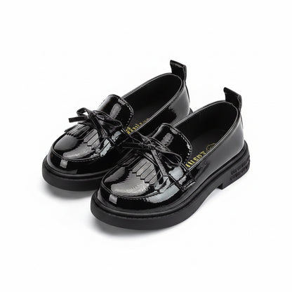 Kids Girls Black Patent Loafer School Shoes. Uk infant size  9-junior size 2