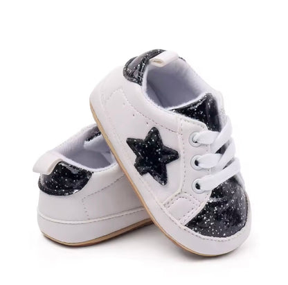 Baby Toddler Lace Up Slip On Glitter Sports Shoes. 4 Colours 0M-18M