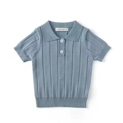 Kids Boys Short Sleeve Knit Polo Shirt. 3 Colours 12M-8Y
