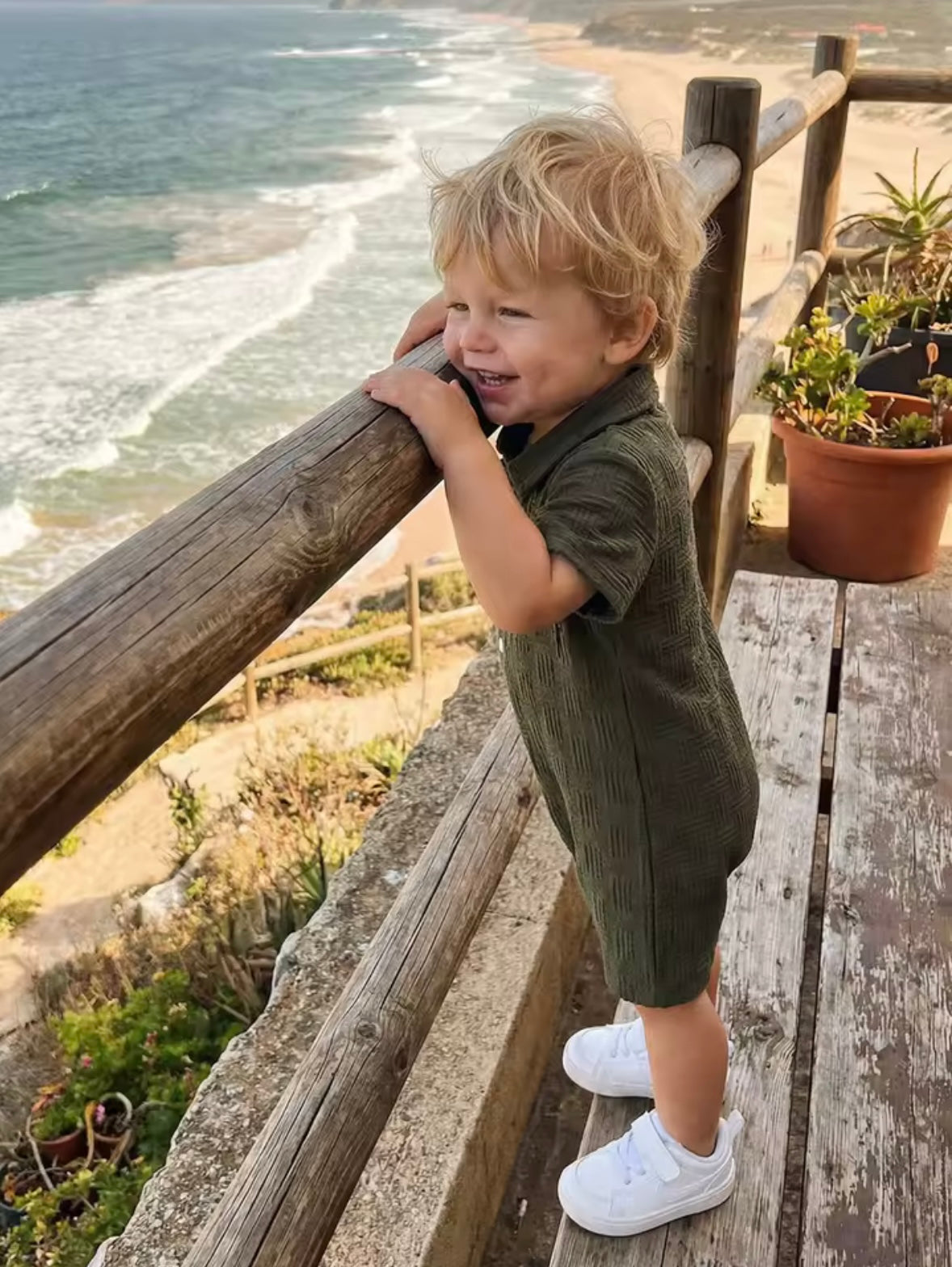 Baby Toddler Boys Lapel Button Front Romper. 4 Colours 3-18M
