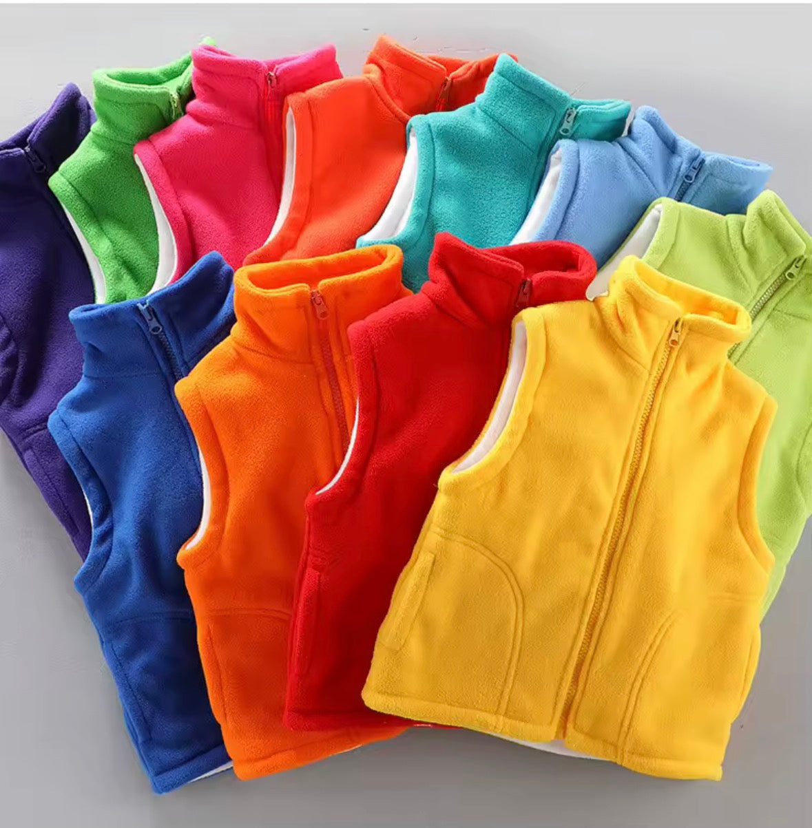 Kids Unisex Fleece BodyWarmer. 14 Colours 3-10Y