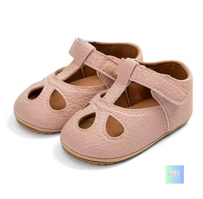 Soft Leather Baby Shoes with Velcro Strap. 3 colours, 0-18M