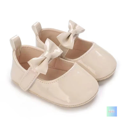 Patent Baby Shoes with Bowknot Velcro Strap. 6 Colours, 0-18M
