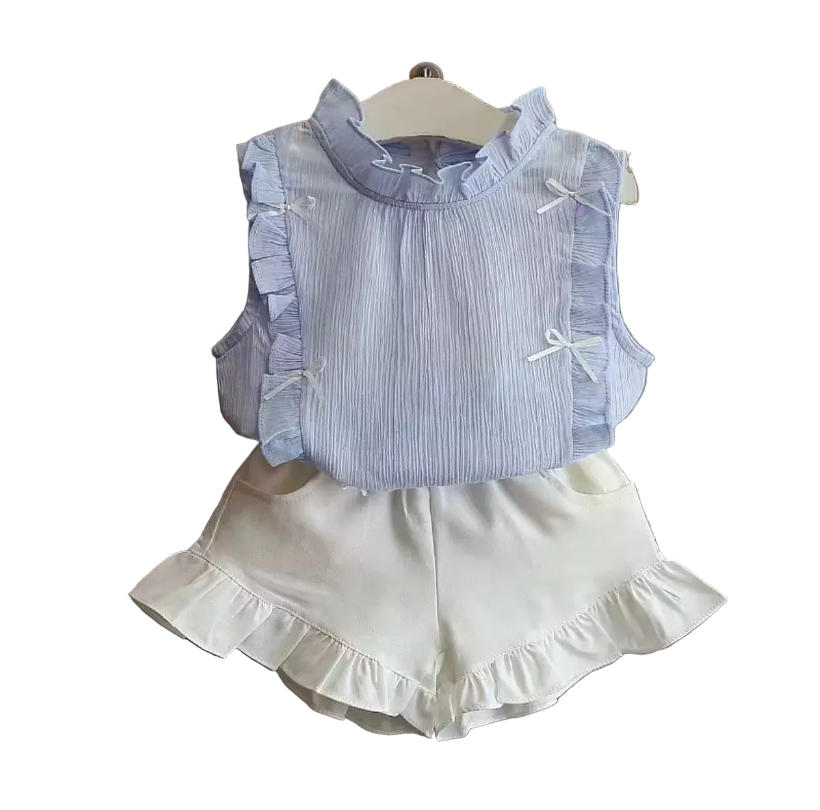 Kids Girls Lightweight Ruffled Top & Shorts Set. 3 Colours 12M-4Y