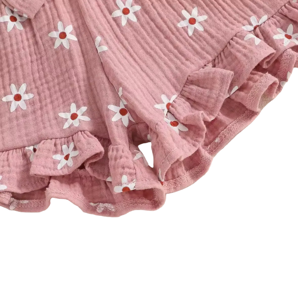Baby Toddler Floral Muslin Sleeveless Top & Matching Shorts Set. 3 Colours 6M-4Y