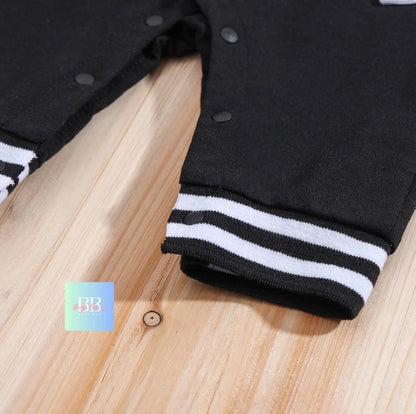 Baby Boys Baseball Romper, Long Sleeve with Hood 0-18M