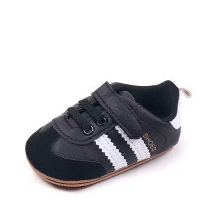 Baby Toddler Soft Velcro Strap Sneakers with Rubber Sole. 3 Colours 0-18M