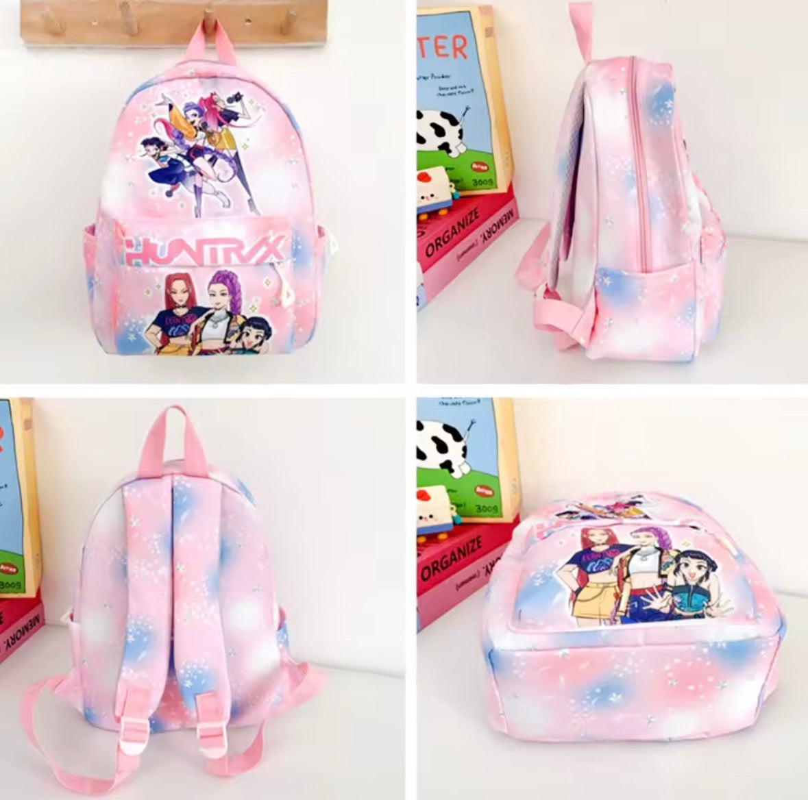 Backpack with character design on a white background